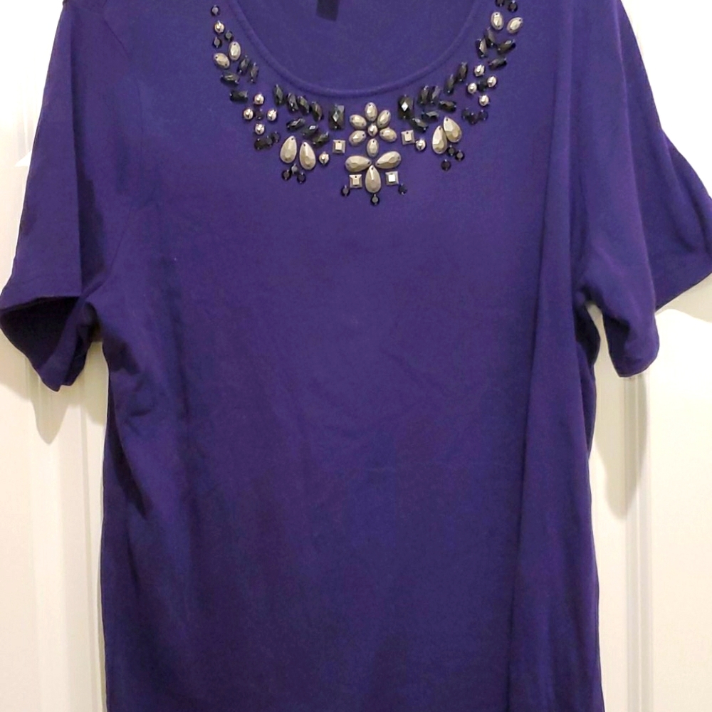 Lovely bejeweled purple tee